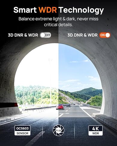 70mai M310 Plus 4K Dash Cam Front with Night Vision, 140° Wide Angle Dash Camera for Cars, WiFi Dashcam with App, Parking Mode, G-Sensor, Loop Recording, Voice Control, Easy Install Car Camera in Saudi Arabia