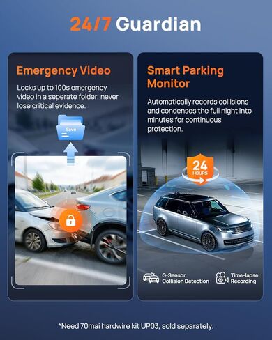 70mai M310 Plus 4K Dash Cam Front with Night Vision, 140° Wide Angle Dash Camera for Cars, WiFi Dashcam with App, Parking Mode, G-Sensor, Loop Recording, Voice Control, Easy Install Car Camera in Saudi Arabia
