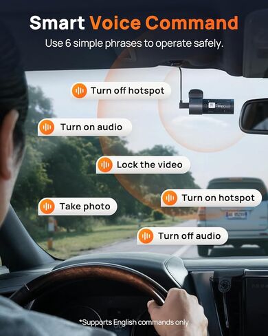 70mai M310 Plus 4K Dash Cam Front with Night Vision, 140° Wide Angle Dash Camera for Cars, WiFi Dashcam with App, Parking Mode, G-Sensor, Loop Recording, Voice Control, Easy Install Car Camera in Saudi Arabia