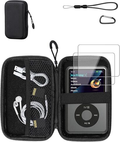 Case for Innioasis Y1 MP3 Player – Hard EVA Shell Carrying Bag with Carabiner & Lanyard+2 Screen Protectors,Large Capacity Shockproof Storage for MP3 & Accessories in Saudi Arabia