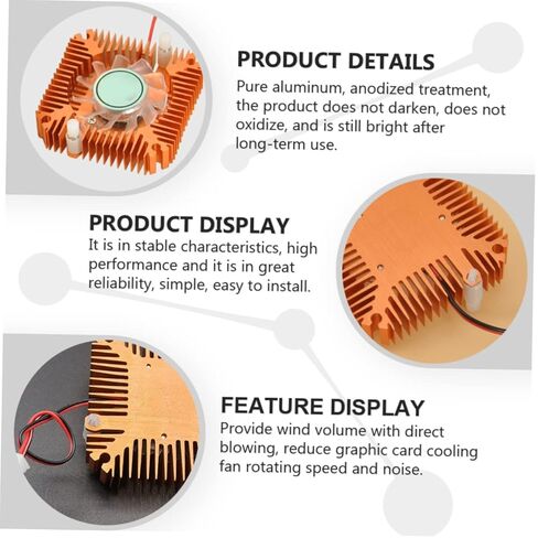 Garneck Silent GPU Fan Cooler Replacement Video Card Air Cooling Device with Bearing and Anodized Aluminum Heat Sink for Computer Graphics Cards in Saudi Arabia
