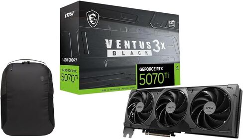 msi Ventus GeForce RTX 5070 Ti 16GB GDDR7 PCI Express 5.0 Graphics Card RTX 5070 TI 16G Ventus 3X OC Black Bundle with Backpack Alienware in Saudi Arabia