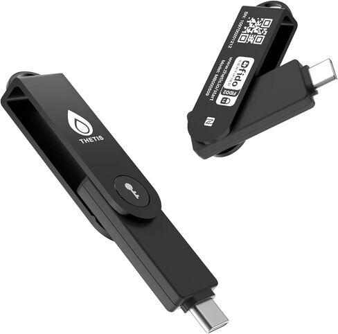 جهاز مرور مفتاح الأمان Thetis Pro-C FIDO2 (L2) مع USB C وNFC، تطبيق TOTP/HOTP Authenticator، FIDO 2.0 مصادقة ثنائية العامل 2FA MFA، يدعم Windows/macOS/Linux/Gmail/Facebook/Dropbox in Kuwait
