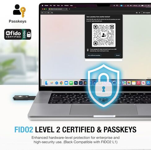 جهاز مرور مفتاح الأمان Thetis Pro-C FIDO2 (L2) مع USB C وNFC، تطبيق TOTP/HOTP Authenticator، FIDO 2.0 مصادقة ثنائية العامل 2FA MFA، يدعم Windows/macOS/Linux/Gmail/Facebook/Dropbox in Kuwait