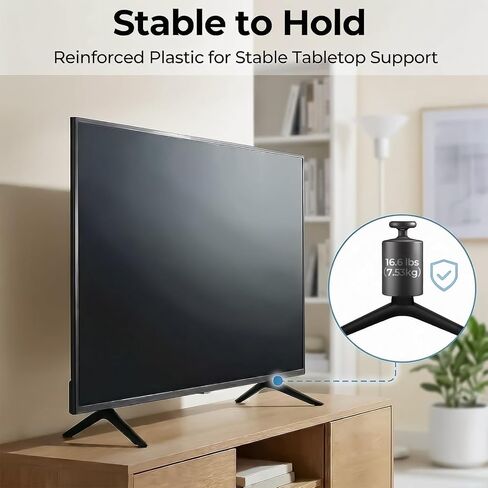 TV Stand Legs Exclusive for Onn 100012584 100069992 Roku TV, for Onn TV Legs Replacement, Easy to Install, Screws and Anti-Slip Feet Pads Included in Saudi Arabia