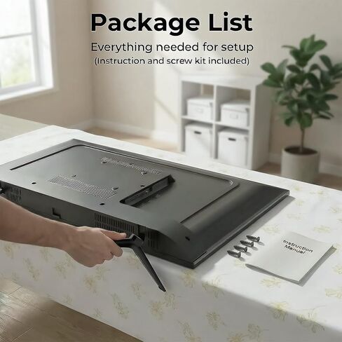 TV Stand Legs Exclusive for Onn 100012584 100069992 Roku TV, for Onn TV Legs Replacement, Easy to Install, Screws and Anti-Slip Feet Pads Included in Saudi Arabia