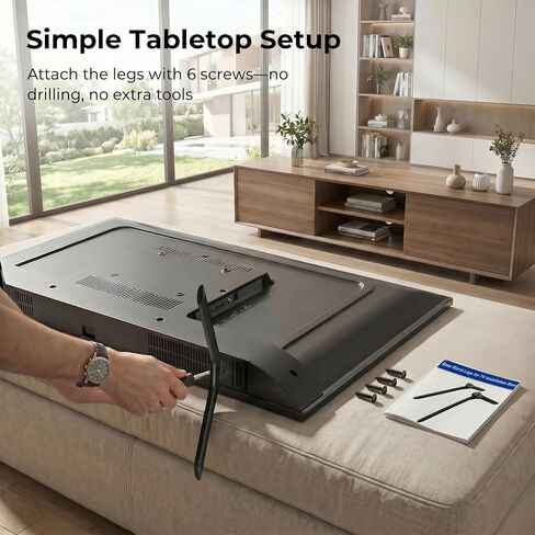 Metal TV Stand Legs Only for Onn Roku TV 100012587 100012588, TV Legs Replacement for Onn TV Models Listed with Anti-Slip Pads, Easy Installation, Screws Included in Saudi Arabia