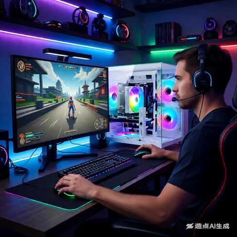 كمبيوتر مكتبي للألعاب LXZ - Ryzen 5 5500، Radeon RX 6500XT 4GB، 16GB DDR4 RAM، 512GB NVME SSD، كمبيوتر برجي مُصمم مسبقًا للمنزل والمكتب للاستخدام اليومي (أبيض) in Kuwait