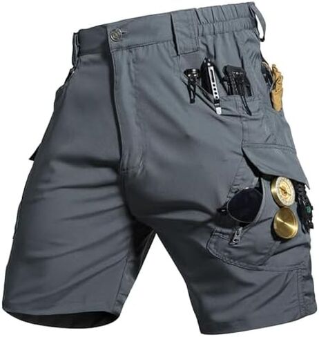 Men's Quick-Dry Outdoor Shorts, Breathable and Stretchy Cargo Shorts, Lightweight Multi-Pocket Tactical Casual Shorts in Saudi Arabia