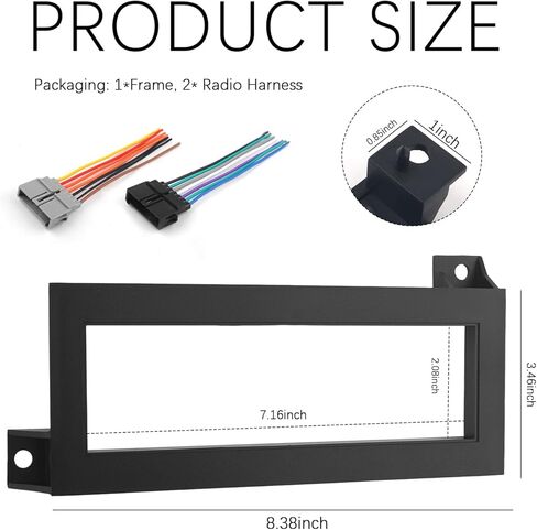 3PCS Single Din Dash Kit with Radio Wiring Harness,Durable Car Stereo Installation Kit Compatible with Chrysler Dodge Jeep,Professional Car Audio & Video Installation Products in Saudi Arabia