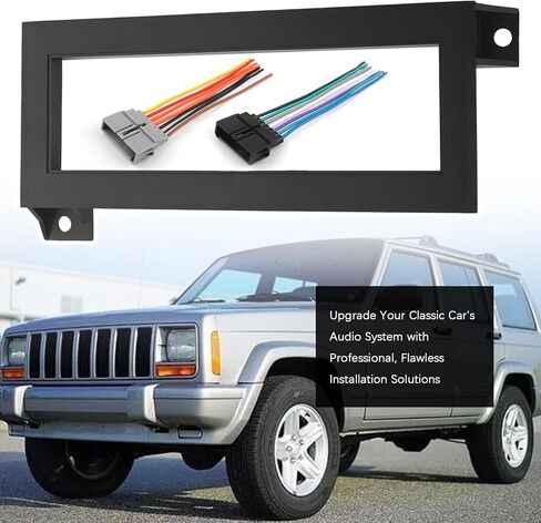 3PCS Single Din Dash Kit with Radio Wiring Harness,Durable Car Stereo Installation Kit Compatible with Chrysler Dodge Jeep,Professional Car Audio & Video Installation Products in Saudi Arabia