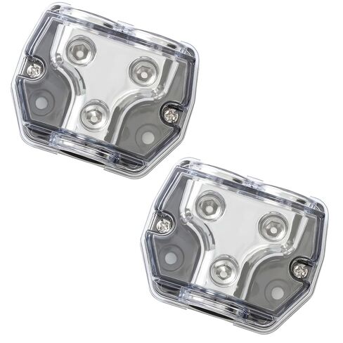 Tallew 2 Pcs 2 Power Ground Distribution Way Amp Block, 0 Gauge in 0 Gauge Out Circuit Protector Distribution Connecting Blocks for Car Boat Audio Splitter in Saudi Arabia