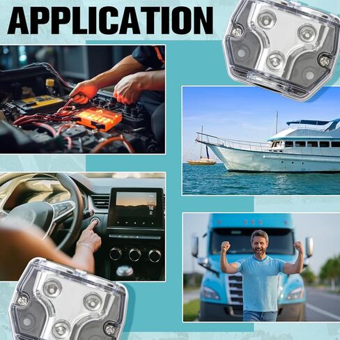 Tallew 2 Pcs 2 Power Ground Distribution Way Amp Block, 0 Gauge in 0 Gauge Out Circuit Protector Distribution Connecting Blocks for Car Boat Audio Splitter in Saudi Arabia