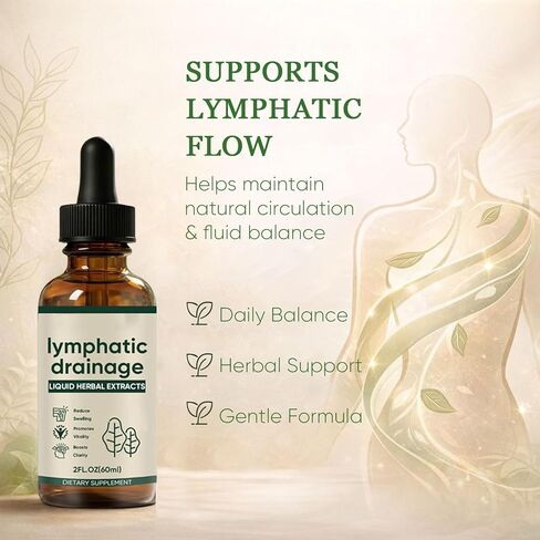 Lymphatic Drainage Drops – Herbal Fluid Balance Support & General Wellness Support, Gentle Daily Liquid Formula with Natural Ingredients, Vegan & Non-GMO, 2 Fl Oz (2) in Saudi Arabia