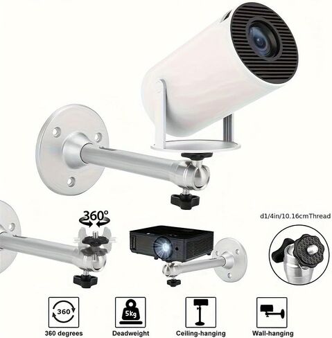 Portable Projector Bracket 360° Rotatable Ceiling Wall Mount Beamer Holder Aluminium compatable for HY300 HY320 Beam Projector in Saudi Arabia