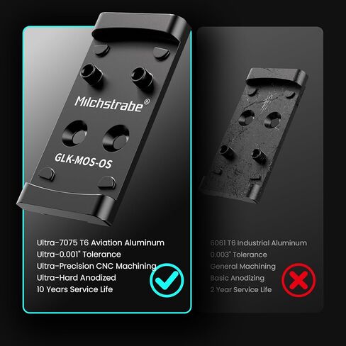 لوحة محول لـ Glock 19/17 MOS، Osight SE/K/S، 7075-T6 ألومنيوم الطيران، التصنيع باستخدام الحاسب الآلي الدقيق (GLK-MOS-OS) in Kuwait