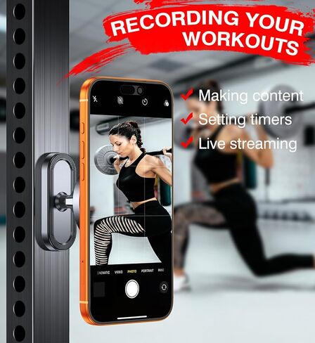Coolpow Dual Magnetic Phone Holder for Gym Mag Safe Phone Holder【Strong Magnet】 Gym Phone Holder Camera Mount for Gym Accessories for Women Attach to Metal Surface with iPhone 17 Pro Max 16 15 14 13 in Saudi Arabia
