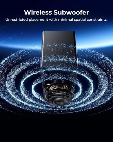 شريط صوت ULTIMEA 2.1 مع مضخم صوت لاسلكي، Dolby Atmos، VoiceMX، BassMX، مكبر صوت بقوة 240 وات للتلفزيون الذكي، التحكم في التطبيقات، HDMI eARC، بصري، بلوتوث 6.0، Poseidon M40، موديل 2026 in Kuwait