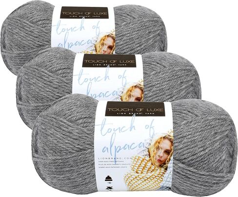 Lion Brand Yarn (1 Skein) Touch of Alpaca Yarn, Oxford Grey in Saudi Arabia