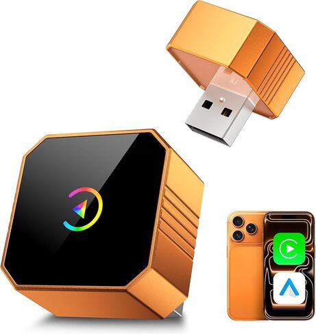 محول CarPlay لاسلكي صغير 2026، سلكي إلى CarPlay اللاسلكي وAndroid Auto Dongle، التوصيل والتشغيل، زمن استجابة ثابت صفر، متوافق مع iPhone iOS 10+ وAndroid 11+ in Saudi Arabia