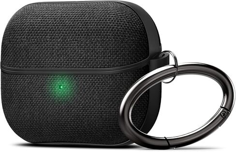 Spigen Classic Fit Designed for Samsung Galaxy Buds 4 Pro Case/Galaxy Buds 4 Case (2026) Premium Fabric Cover with Carabiner - Black in Saudi Arabia