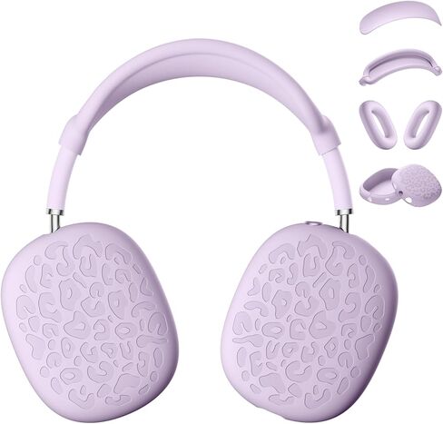 غطاء حافظة من السيليكون الفهد لسماعات AirPods Max، غطاء وسادة الأذن / غطاء أكواب الأذن / غطاء عصابة الرأس لملحقات AirPod Max (USB-C/Lightning) واقي سيليكون لجهاز Apple AirPods Max in Kuwait