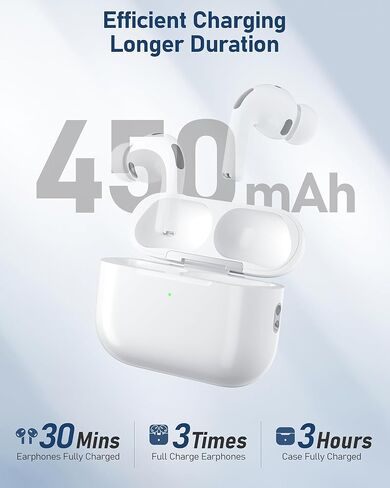 حافظة شحن لاسلكية متوافقة مع AirPods Pro: حافظة شاحن بديلة مع اقتران بلوتوث، سماعات الأذن غير متضمنة (أبيض، علبة شحن AirPods Pro 3) in Saudi Arabia