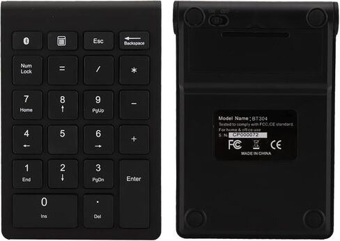 22 Keys Numeric Keypad, BT 5.0 3 Million Times Exceptional Longevity Ergonomic Design Ultrathin Numeric keypad for Laptop PC Desktop Notebook (Black) in Saudi Arabia