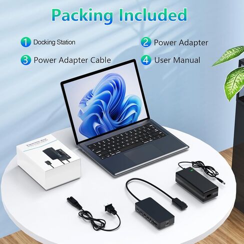 Surface Docking Station Triple Displays Dual HDMI + VGA with Power Adapter,12 in 1 Surface Dock 2 for Microsoft Surface Pro 12/11/10/9/8/X/7/6/5/4/3,Surface Laptop 7/6/5/4/3/2/1,Surface Book Go in Saudi Arabia