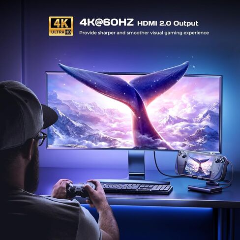 محطة إرساء Steam Deck Dock: حامل قابل للتعديل 6 في 1 ملحقات سطح تيار محوري مع HDMI 2.0 4K@60 هرتز TV/1Gb Ethernet/3*USB-A 3.0/PD 3.0 شحن سريع للبخار، iPad، والهواتف الذكية الأخرى باللون الأسود in Kuwait