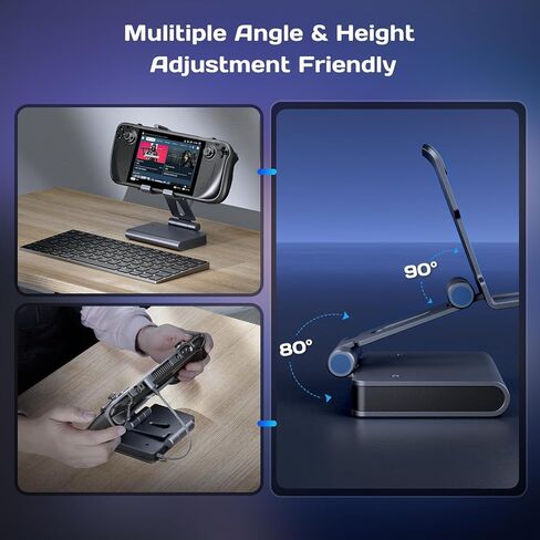 محطة إرساء Steam Deck Dock: حامل قابل للتعديل 6 في 1 ملحقات سطح تيار محوري مع HDMI 2.0 4K@60 هرتز TV/1Gb Ethernet/3*USB-A 3.0/PD 3.0 شحن سريع للبخار، iPad، والهواتف الذكية الأخرى باللون الأسود in Kuwait