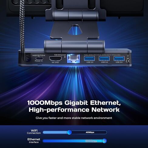 محطة إرساء Steam Deck Dock: حامل قابل للتعديل 6 في 1 ملحقات سطح تيار محوري مع HDMI 2.0 4K@60 هرتز TV/1Gb Ethernet/3*USB-A 3.0/PD 3.0 شحن سريع للبخار، iPad، والهواتف الذكية الأخرى باللون الأسود in Kuwait