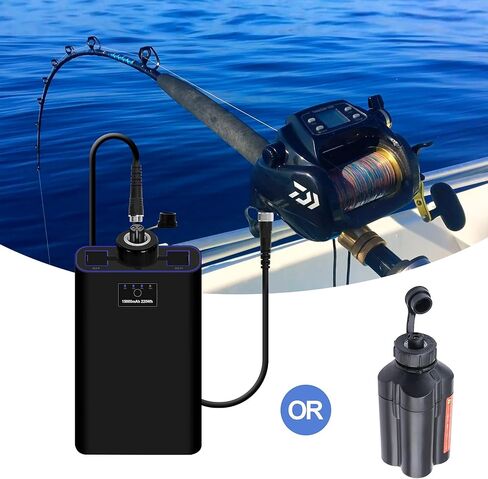 Electric Fishing Reel Battery Power Cable, 1.5FT Tangle-Free Cord Compatible with Daiwa Tanacom Seaborg & Shimano BeastMaster ForceMaster, Rust-Proof Copper Wire for Portable Marine Setup in Saudi Arabia