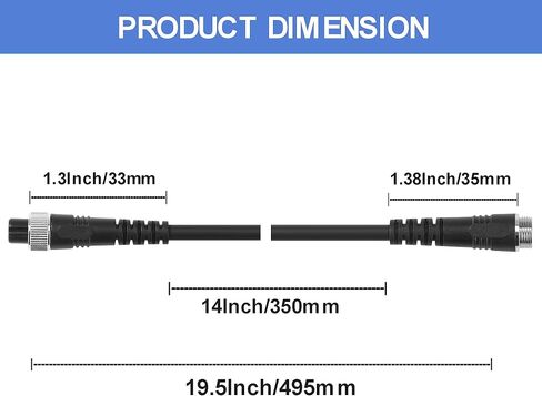 Electric Fishing Reel Battery Power Cable, 1.5FT Tangle-Free Cord Compatible with Daiwa Tanacom Seaborg & Shimano BeastMaster ForceMaster, Rust-Proof Copper Wire for Portable Marine Setup in Saudi Arabia