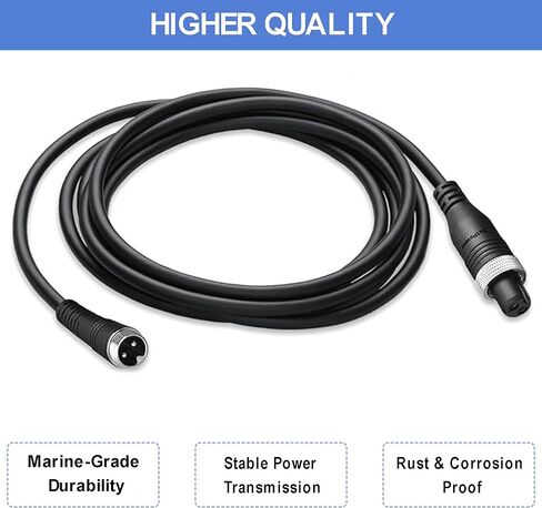 Electric Fishing Reel Battery Power Cable, 1.5FT Tangle-Free Cord Compatible with Daiwa Tanacom Seaborg & Shimano BeastMaster ForceMaster, Rust-Proof Copper Wire for Portable Marine Setup in Saudi Arabia