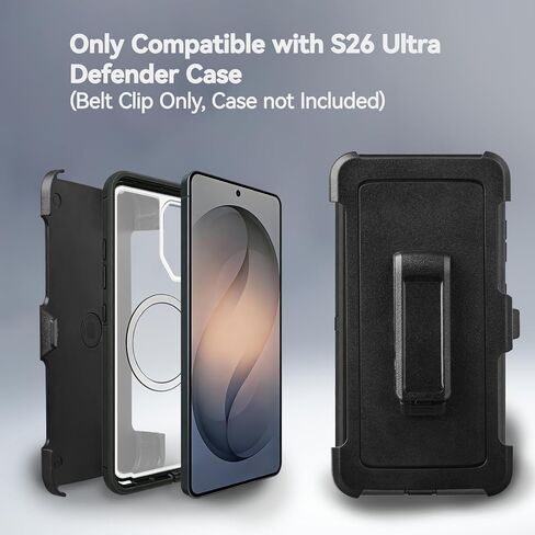 TERPINK عبوتان من مشبك الحزام المتوافق مع حافظة Samsung Galaxy S26 Ultra Otterbox Defender، حافظة واقية وحافظة، حامل دوار 360 درجة بدون استخدام اليدين (مشبك الحزام فقط، الحافظة غير متضمنة) in Kuwait