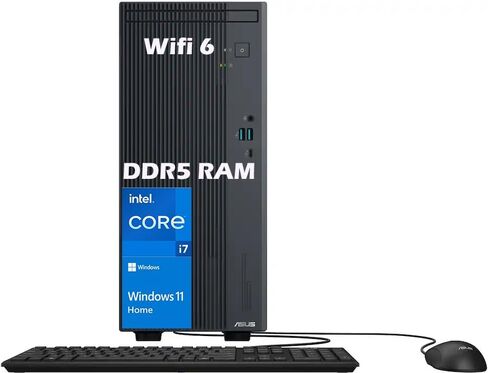 الكمبيوتر المكتبي ASUS V500 Business Tower • معالج Intel Core i7-13620H ذو 10 مراكز • ذاكرة DDR5 سعة 16 جيجابايت • محرك أقراص SSD سعة 512 جيجابايت • Office 365 للويب • HDMI + DisplayPort، Wi-Fi 6 • لوحة مفاتيح وماوس سلكية • Windows 11 in Saudi Arabia