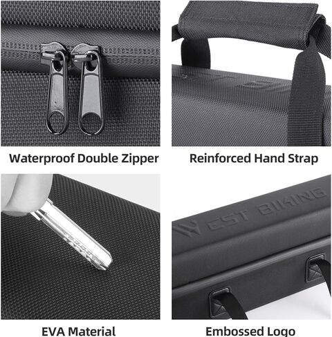 Ebike Battery Bag Dual Zipper Hard Shell 1680PU+EVA Waterproof Shock & Drop Protection Lightweight Shoulder Strap Case for Batteries, Lipo Cells & Daily Essentials Bike Accessory​ in Saudi Arabia