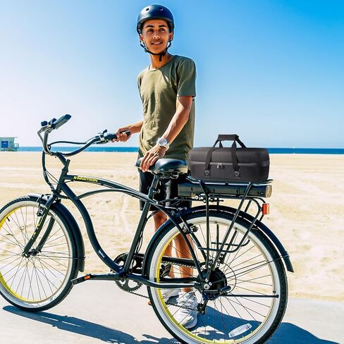 Ebike Battery Bag Dual Zipper Hard Shell 1680PU+EVA Waterproof Shock & Drop Protection Lightweight Shoulder Strap Case for Batteries, Lipo Cells & Daily Essentials Bike Accessory​ in Saudi Arabia