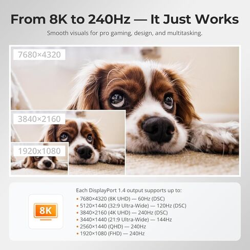 TESmart 8K@60Hz DP KVM Switch 2 Monitors 2 Computers EDID, DP 1.4 KVM Switch Dual Monitor 4K@144Hz for Gaming Dock, Gigabit Network, Support USB3.0, Hotkey Switch, Audio & Mic with All Input Cables in Saudi Arabia