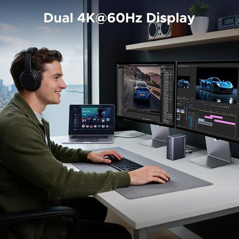 UGREEN Revodok Max 13-in-1 Thunderbolt 4 Docking Station, 40Gbps with 3×TBT4 (Dual 4K@60Hz max), 180W Total Power (96W Laptop Charging), 1Gbps Ethernet, SD/TF 3.0, 3.5mm Audio in Saudi Arabia