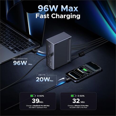 UGREEN Revodok Max 13-in-1 Thunderbolt 4 Docking Station, 40Gbps with 3×TBT4 (Dual 4K@60Hz max), 180W Total Power (96W Laptop Charging), 1Gbps Ethernet, SD/TF 3.0, 3.5mm Audio in Saudi Arabia