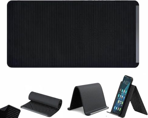 Flexible Silicone Phone Stand with Aluminum,Adjustable Foldable Silicone Phone Stand, Portable Multi-Angle Anti-Slip Holder for Phones, Tablets, Rollable Design for Home or Office (Black) in Saudi Arabia