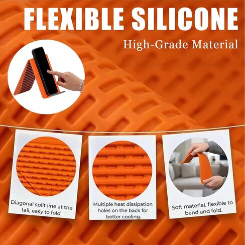 Flexible Silicone Phone Stand with Aluminum,Adjustable Foldable Silicone Phone Stand, Portable Multi-Angle Anti-Slip Holder for Phones, Tablets, Rollable Design for Home or Office (Black) in Saudi Arabia