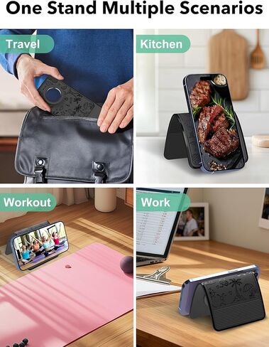 Magnetic Airplane Phone Holder, Travel Essentials Foldable Phone Stand for MagSafe, Universal Hands-Free Flexible Desk Stand for Plane, Office, Kitchen in Kuwait