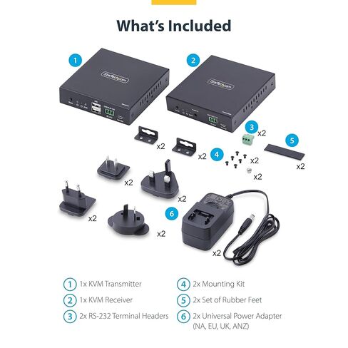 StarTech.com HDMI KVM Extender Over IP Network, 4K 60Hz, Driverless, HDMI and USB Over Ethernet/CAT6 (up to 330ft/100m), AVoIP, Tx/Rx Kit in Saudi Arabia