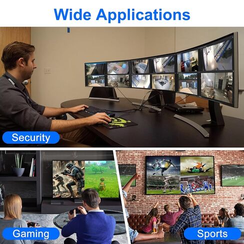 محول HDMI 4K 4 في 1 مع شاشة رباعية متعددة المشاهد، محول HDMI متعدد المشاهد سلس رباعي متعدد المشاهد مع 5 أوضاع عرض، مع جهاز تحكم عن بعد بالأشعة تحت الحمراء لكاميرات الأمان، PS5/PS4/Xbox، الكمبيوتر الشخصي، الكمبيوتر المحمول، صندوق التلفزيون in Kuwait
