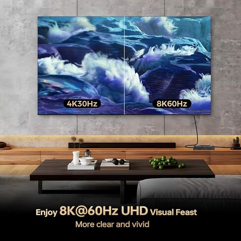 محول HDMI RGBlink 8K 5 في 1، موزع HDMI 8K@60 هرتز/4K@120 هرتز مع جهاز تحكم عن بعد، 5 منافذ HDMI 2.1، متوافق مع PS5/4، Xbox، Fire TV Stick، Blu-Ray، HDTV، شاشة، جهاز عرض in Kuwait