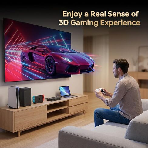 محول HDMI RGBlink 8K 5 في 1، موزع HDMI 8K@60 هرتز/4K@120 هرتز مع جهاز تحكم عن بعد، 5 منافذ HDMI 2.1، متوافق مع PS5/4، Xbox، Fire TV Stick، Blu-Ray، HDTV، شاشة، جهاز عرض in Kuwait