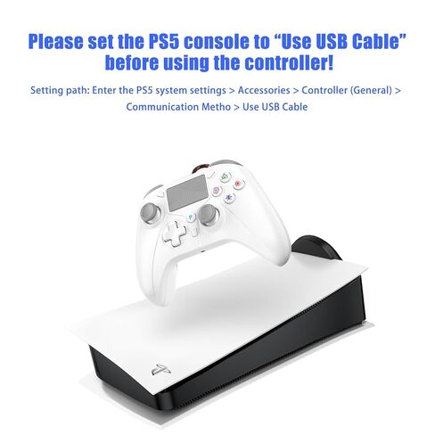 Dinosoo سلكي بطول 10 أقدام لوحدة تحكم PS5، متوافق مع PlayStation 5/PS-4 والكمبيوتر الشخصي، مع زر خلفي Turbo Macro متعدد اللمس ومقبس سماعة رأس 3.5 مم in Kuwait